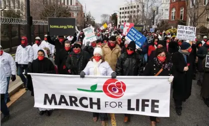  ?? Photograph: Saul Loeb/AFP/Getty Images ?? Anti-abortion activists participat­e in the annual March for Life in Washington DC on 29 January.