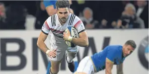  ?? Picture: Getty. ?? Hugo Bonneval scores for France in their win over Italy.