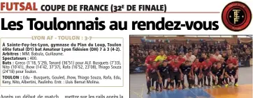  ?? (Photo A.B.A.) ?? Les Toulonnais se sont déplacés dans une salle comble à côté de Lyon.