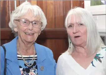  ??  ?? Breda Daly and Celine Stephenson pictured at the art exhibition which began a weekend of celebratio­ns to mark 100 years since the death of Francis Ledwidge.