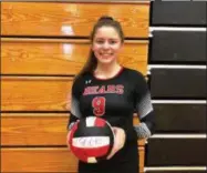  ?? SUBMITTED PHOTO ?? Chittenang­o senior Tyla Cutrie recorded her 900th career kill in a quarterfin­al win over Sherburne-Earlville.