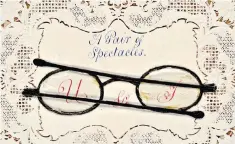  ??  ?? Eyes only for you: a handmade, lace-mounted Valentine, complete with spectacles