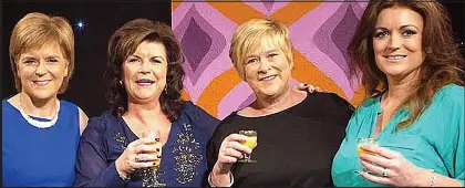  ??  ?? Family show: The First Minister and Elaine C Smith were joined by Joan and Gillian Sturgeon