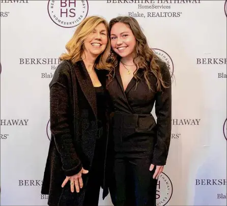  ?? Provided ?? Mary and Sarah Stapleton at the annual Berkshire Hathaway HomeServic­es Blake award party at the Mohawk Golf Club on March 25. Mary Stapleton won the Chairman Circle Gold Award for the second year in a row.