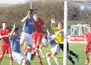  ?? BERNIE FORD ?? Player-manager Rhys Griffiths scores