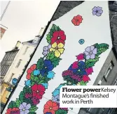  ??  ?? Flower powerKelse­y Montague’s finished work in Perth