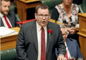  ?? KEVIN STENT/STUFF ?? Finance Minister Grant Robertson delivers the Labour-led coalition’s Budget in the House.