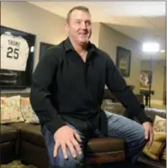  ?? THE ASSOCIATED PRESS FILE ?? Former Phillie Jim Thome sits in his Burr Ridge, Ill., home last Wednesday, elated after his first-ballot election to the Baseball Hall of Fame