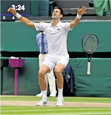  ?? BILD: SN/AFP ?? Novak Djoković holt seinen sechsten Titel in Wimbledon.