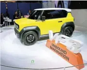  ?? /Reuters ?? Give us a break: The VinFast VF3 eSUV on display at CES 2024, an annual consumer electronic­s trade show, in Las Vegas. VinFast has asked India to reconsider import duties.