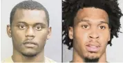  ?? Broward County Jail ?? New York Giants player Deandre Baker, left, and Seattle Seahawks player Quinton Dunbar.