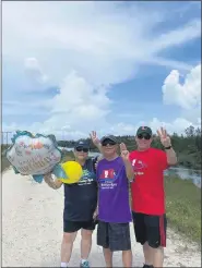  ?? SUBMITTED PHOTO - THE JK5K AND BIRTHDAY FUN RUN FACEBOOK PAGE ?? Jacob’s paternal grandparen­ts and uncle who live in Florida participat­ed in the Everglades.