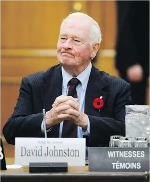  ?? SEAN KILPATRICK / THE CANADIAN PRESS ?? Former governor general David Johnston appears before a Commons committee reviewing his nomination as elections debates commission­er on Tuesday in Ottawa.