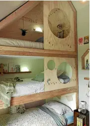  ?? PHOTO: JANE USSHER ?? A triple tier of bunk beds features in Jen and Joel Marsh’s Christchur­ch home.