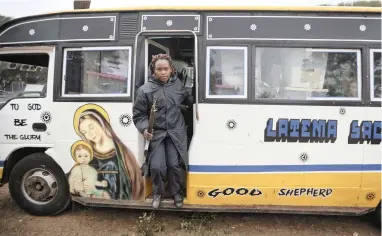  ?? PICTURE: AP ?? GUARDING THE VOTE: Armed police provide security to a bus carrying electoral workers and ballot boxes, as they arrive at a collection centre in Nairobi yesterday. Kenyans went to the polls on Tuesday after a tightly-fought presidenti­al race.