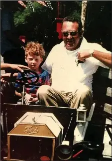  ??  ?? Filmmaker Jeff Carter found this picture taken with his dad at Dogpatch USA and was inspired to chronicle the glory years of the theme park between Jasper and Harrison. He says the lasting impression of the park “was a little country, a little...