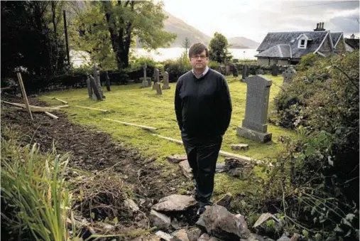  ??  ?? DISPLEASED: Councillor Andrew Baxter asked if the stone could be preserved and for community but it has already been disposed of