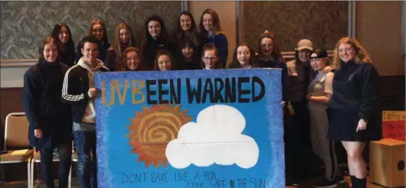  ??  ?? Our Lady of Lourdes students at the Lyrath Hotel, Kilkenny, recently promoting their YSI project,