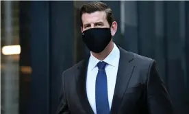  ?? Photograph: Joel Carrett/ AAP ?? Ben Roberts-Smith arrives at the federal court in Sydney as his defamation trial continued on Tuesday. A key Afghan witness who says he saw a ‘big soldier’ kick his uncle off a low cliff has stood by his evidence as he faced cross-examinatio­n.