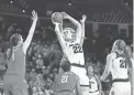  ?? CHERYL EVANS/AZCENTRAL SPORTS ?? Arizona State center Quinn Dornstaude­r (22) shoots against Boston University during the first game of the ASU Classic at Wells Fargo Arena in Tempe on Saturday.