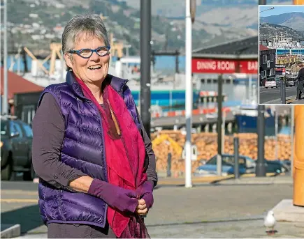  ?? PHOTOS: JOSEPH JOHNSON/FAIRFAX NZ ?? Project Lyttelton chairwoman Margaret Jefferies is delighted by the port town’s redevelopm­ent.