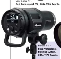  ??  ?? Profoto B1 – Best Profession­al Lighting System, 2014 TIPA Awards.