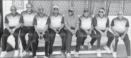  ?? ?? Members of the 1983 team at the Clyde Butts Memorial T20 Match (Photo courtesy of Les Lambert)