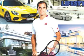  ??  ?? Roger Federer and some of his assets.