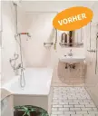  ??  ?? Oft dauert es nur zwei Tage, eine hohe Badewanne durch eine Dusche mit leichtem Einstieg zu ersetzen. Mit Zuschuss der Pflegekass­e häufig sogar kostenlos.