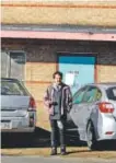  ?? Denver Post ?? Stephan Herrera — an artist and musician — stands in front of the Rhinocerop­olis building before the city it. Joe Amon, The