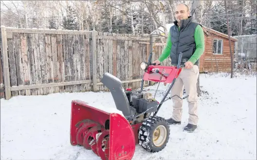  ?? CLARENCE NGOH/THE BEACON ?? Omar Alsyd Ali and his family arrived in Gander last year from Syria. He’d rather forget his first winter of shovelling mountains of snow, and looks forward to tackling this one with his pre-owned snowblower. It did not take him long to learn the...