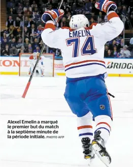  ??  ?? Alexeï Emelin a marqué le premier but du match à la septième minute de la période initiale.