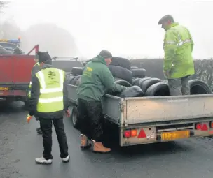  ??  ?? ●●Friends of Ashworth Valley cleared 700 tyres from the beauty spot