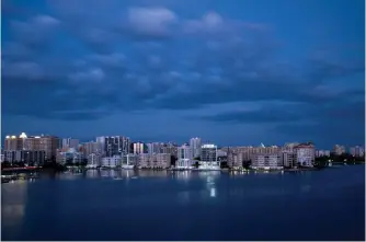  ??  ?? This “before” nighttime shot of the Sarasota skyline was a little dark and lacking detail.|The Washington Post