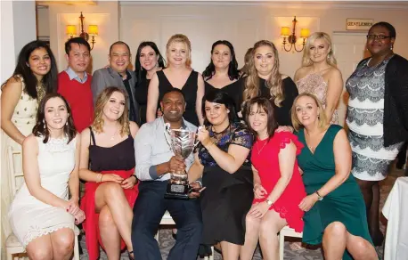  ??  ?? The staff members at Millmount household at Moorehall Lodge Drogheda who won the John McCoy Team of The Year perpetual trophy