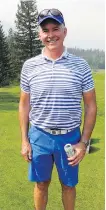  ??  ?? Lafarge Canada vice-president and general manager Bob Spence had a great day on the links at the 11th Annual Remington Charity Golf Clasic at Stewart Creek Golf Course in Canmore Aug 22.