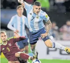  ?? (AP) ?? El que pedían todos. Icardi tuvo su oportunida­d con Sampaoli. Dos partidos, sin tantos. ¿Juega ante Ecuador?