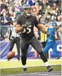  ?? KENNETH K. LAM/BALTIMORE SUN ?? Sunday, 1 p.m. TV: Ch. 13 Radio: 97.9 FM, 1090 AMChiefs by 61⁄Rookie running back Gus Edwards has helped lead the charge with the Ravens’ resurgent rushing attack.