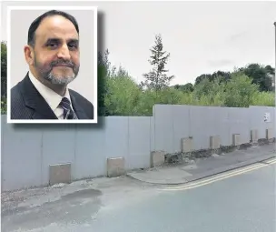  ?? Google Street View ?? Councillor Munsif Dad (inset) is among those calling for action of the site of the former Woodnook Mill site off Mount Street