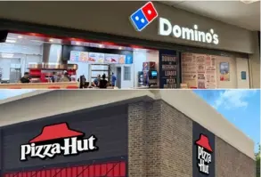  ?? ArCHIVO ?? Cadenas como Domino’s y Pizza Hut mantienen una férrea competenci­a con el fin de intentar atraer clientes.
