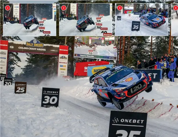  ??  ?? Neuville’s unorthodox trajectory through Colin’s Crest was a shoo-in for the highlights package 1 2 3 4