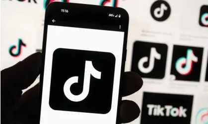  ?? Photograph: Michael Dwyer/AP ?? Data from Ofcom said one in 10 people aged between 12 and 15 cited TikTok as their main source of news.