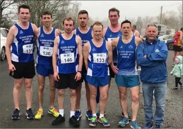  ??  ?? The S.B.R. Novice men at the county road race in Rathgarogu­e on Sunday.