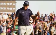  ?? Chris Carlson / Associated Press ?? Phil Mickelson celebrates after winning the final round at the 2021 PGA Championsh­ip in Kiawah Island, S.C.