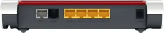  ??  ?? Basis-Ausstattun­g: Die Fritzbox 7530AX verzichtet auf Multigigab­it-Ethernet sowie auf eine S0-Buchse. Eine analoge TAE-Telefonbuc­hse und der USB-2.0-Port sind jeweils an den Seiten des Geräts angebracht.