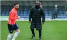  ?? Photograph: Graham Whitby Boot/SUFC/Shuttersto­ck ?? Andy Cole directs the team warm-up as Southend United’s assistant coach before the lockdown.