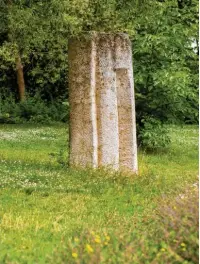  ?? Foto: Fotostelle Universitä­t Augsburg ?? Das Werk „Stele“(1978) von Herbert Peters findet sich am Ufer des Uni-sees.