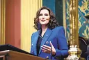  ?? AL GOLDIS AP FILE ?? Michigan Gov. Gretchen Whitmer was the target of a foiled kidnapping plot in 2020.