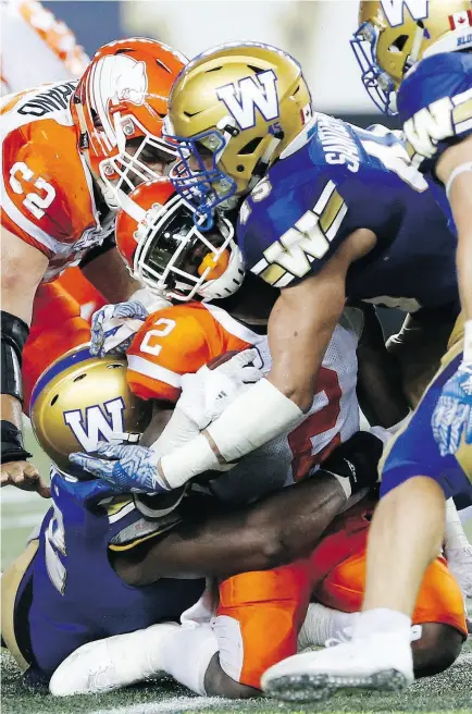  ?? JOHN WOODS / THE CANADIAN PRESS ?? CFL vice-president Kevin McDonald says he is happy to see concussion numbers drop the last two years and any progress is because of a “pretty collaborat­ive approach” with the players.