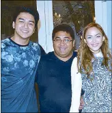  ??  ?? PPL Entertainm­ent head Perry Lansigan (second from left) and his talents (from left) Migz Haleco and Maya, with Perry’s assistant Paolo Luciano